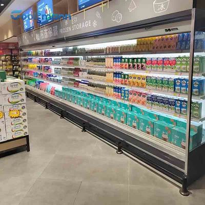 Otomatik Buz Çözme Soğutmalı Teşhir Vitrini, 1200L Açık Chiller Buzdolabı