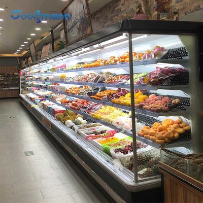 Çarpışma Önleyici Şeritli Buzdolabı Açık Teşhir Chiller Merchandiser