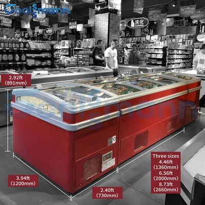 ETL benzin istasyonu ve mini dükkan İki taraflı açık ada dondurucusu