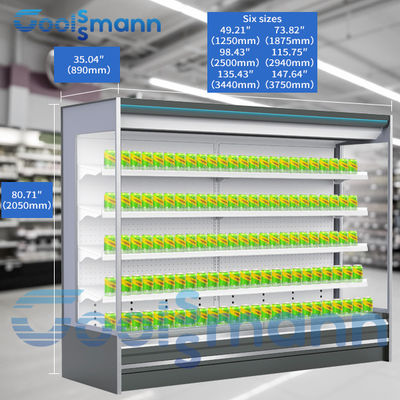 Gece Perdesi Vitrin Buzdolabı ile İçecek Ekranı Çok Katlı Açık Soğutucu
